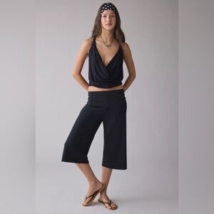 New Out From Under Bec Cropped Gaucho Pant Black Wide-Leg Cropped Pants Women S